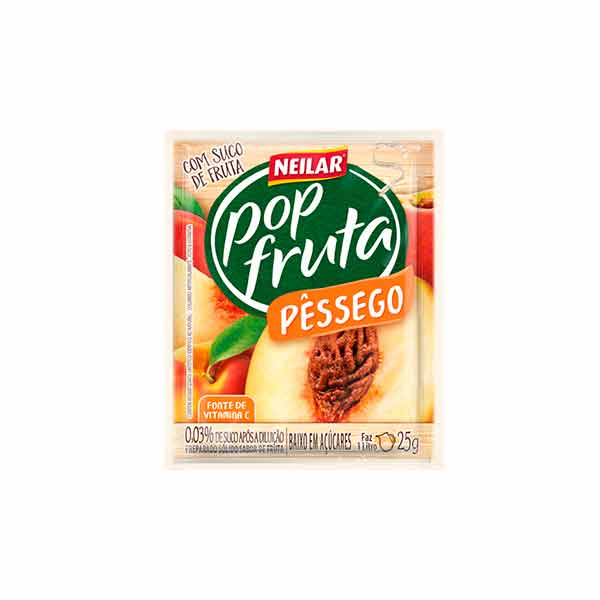3151 SUCO EM PO PESSEGO NEILAR POPFRUTA 25g - Imagen 1
